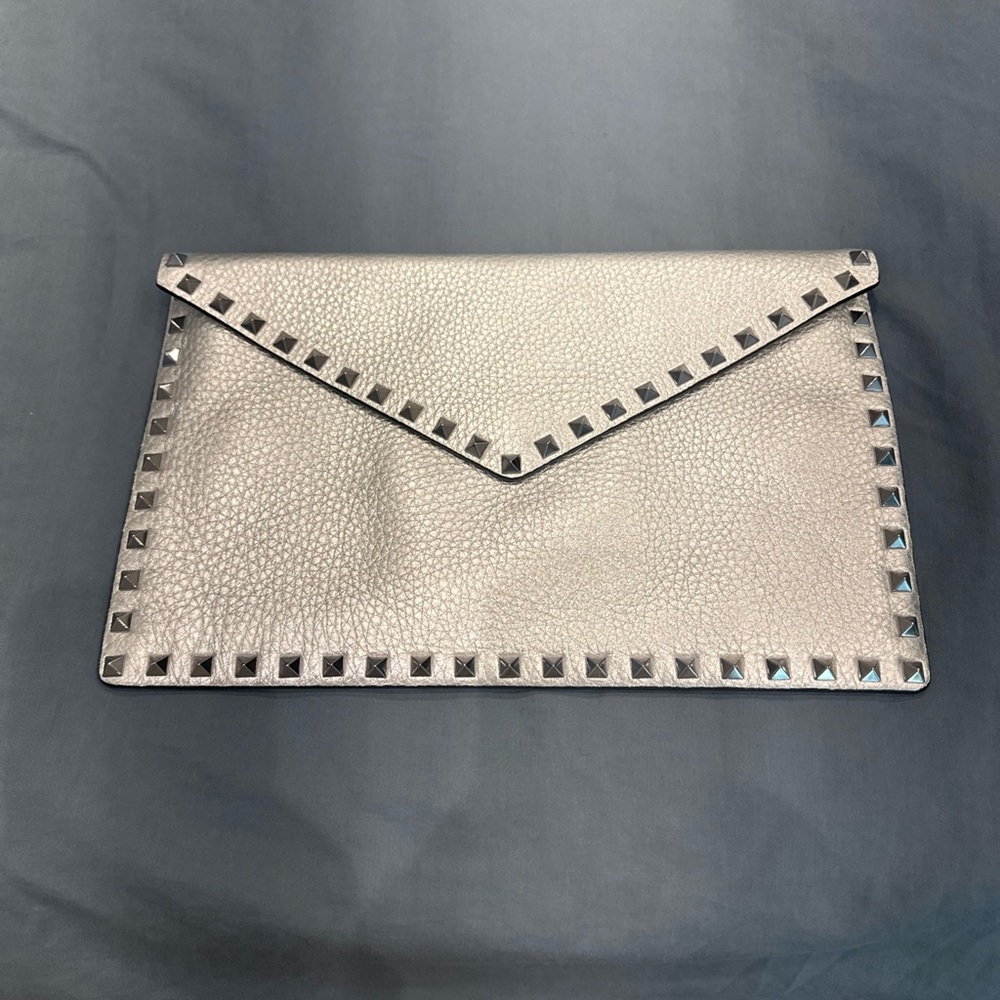 Valentino Rockstud Silver Clutch
